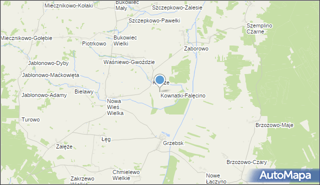 mapa Kownatki-Falęcino, Kownatki-Falęcino na mapie Targeo